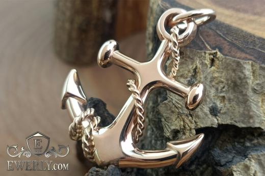 Підвіска - кулон Якір із золота, фото